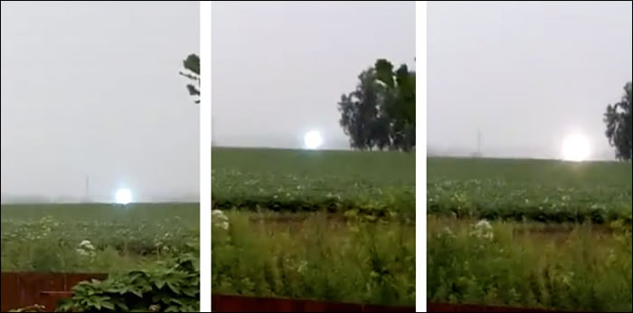 俄罗斯农田惊现火球状UFO 实为罕见球状闪电