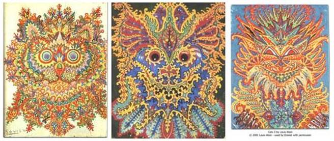 而这些连常人看一眼都觉得诡异的画面，对于精神分裂症患者而言，是无处不在的。这也是为什么很多精神病人都容易狂躁，换成谁都受不了。