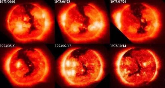 天空实验室拍摄的冕洞图像