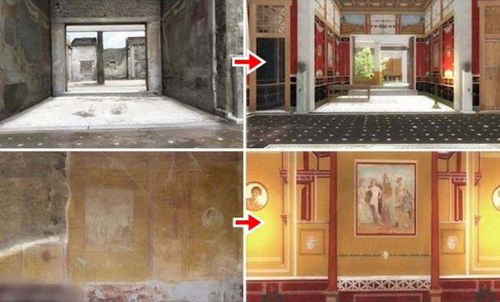 研究人员利用技术重现别墅的原来面貌。