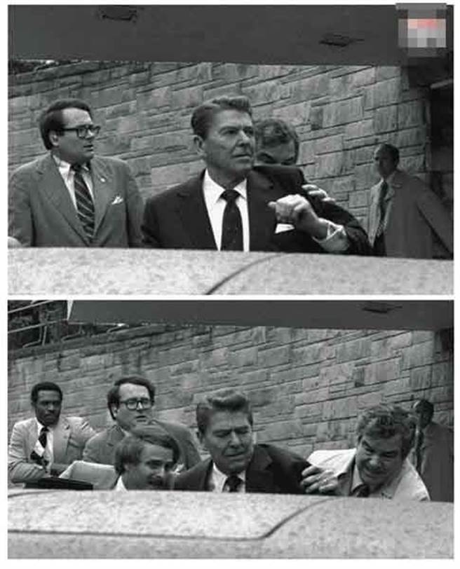 枪响后，保镖杰瑞·帕尔，拼命将雷根推入车内，他被赞是雷根的救命恩人，雷根妻子也称他是“永远的英雄”。