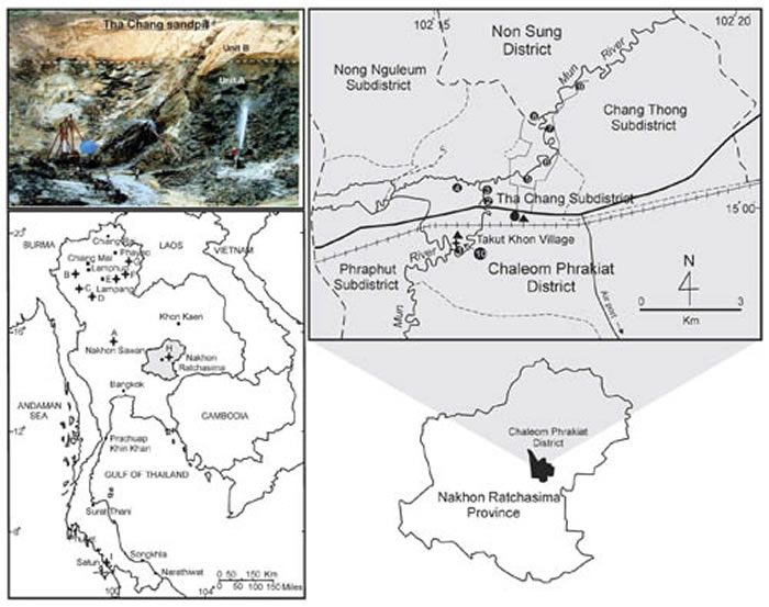 泰国的长鼻目化石地点 （邓涛供图）