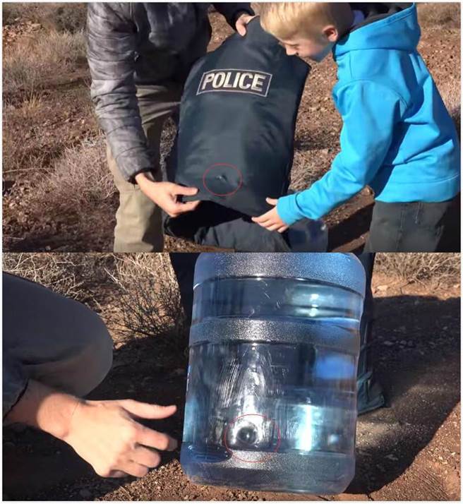 水桶在弹火下竟只留下一个凹痕。