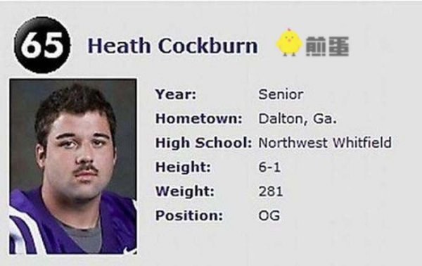 搞笑的外国姓氏