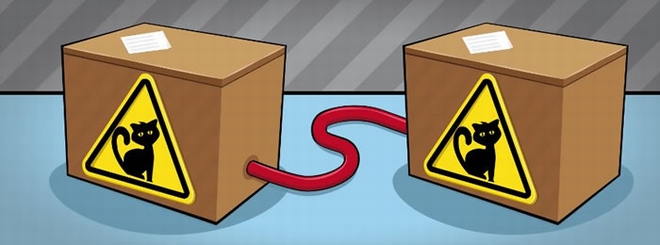 薛定谔猫在两个地方同时存活及死亡